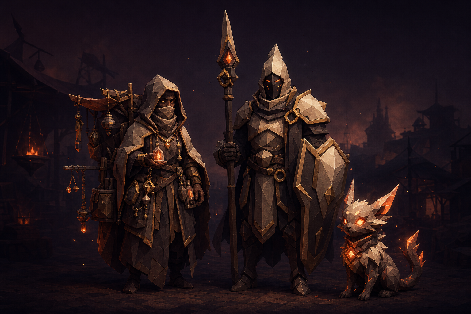 Three distinct AI game characters